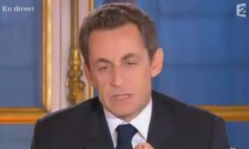 Nicoas Sarkozy en novembre 2010 sur France 2
