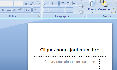 Création d'une nouvelle présentation Powerpoint